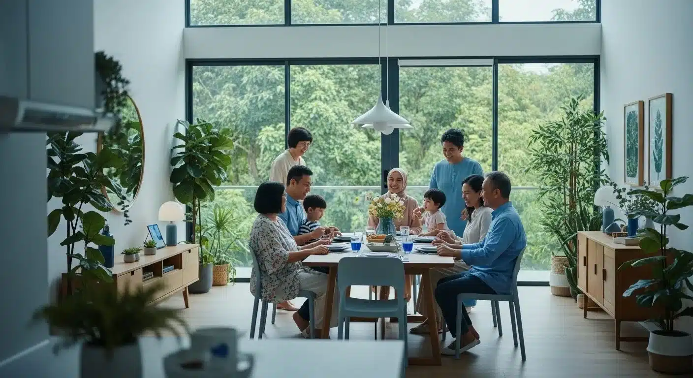 modern home design, family, open plan